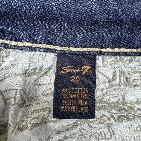 Y2K Seven7 Jeans Women’s Sz 29 Low Rise Bootcut Dark Wash Stretch Embroidered - Picture 9 of 11